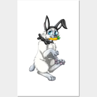 Bobtail BunnyCat: Blue Point (Black) Posters and Art